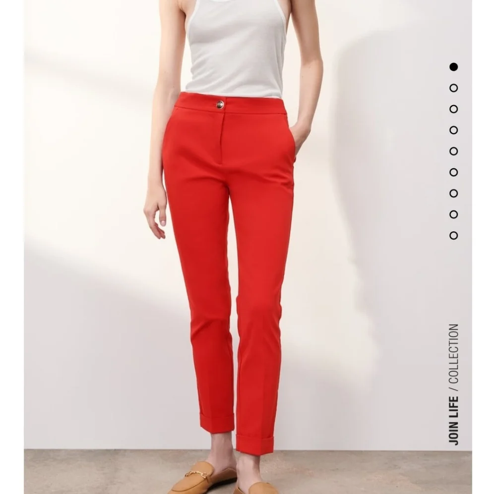 Zara red jogger waist pants
